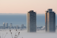 Burnaby skyline in Winter