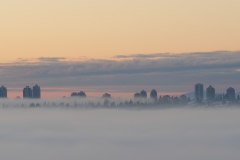 Burnaby skyline in Winter
