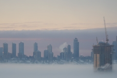 Burnaby skyline in Winter