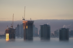 Burnaby skyline in Winter