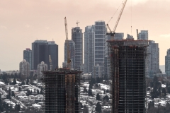 Burnaby skyline in Winter