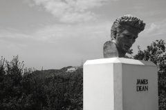 James Dean Memorial in front of the Hollywood Sign in Los Angeles
